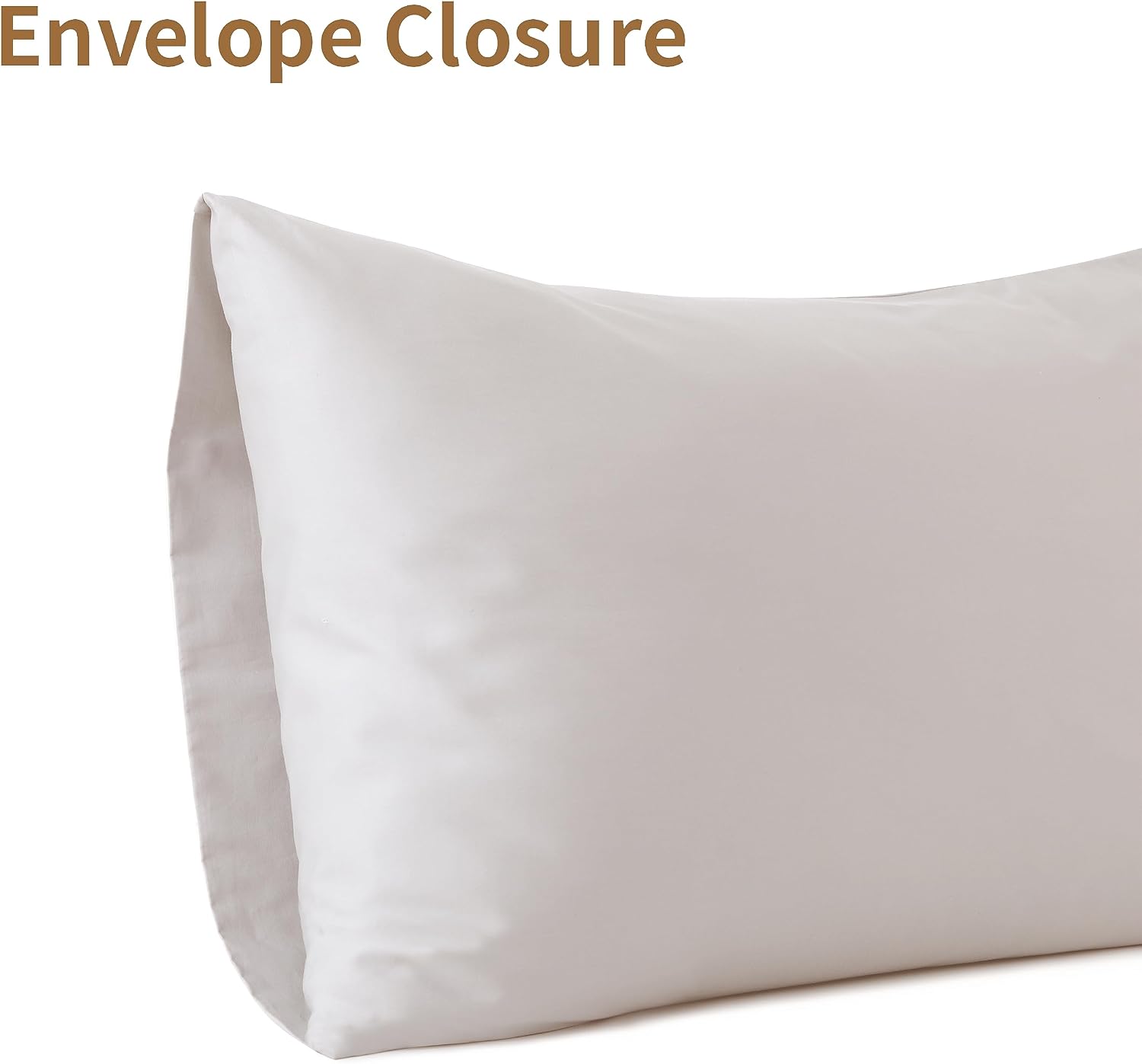 100% Egyptian Cotton Pillow Cases Set of 2, Standard Size 400 Thread Count Cooling Pillowcases, Soft and Breathable Pillow Covers with Envelope Closure, 20x26 Inches (Standard, Light Beige) - Image 5