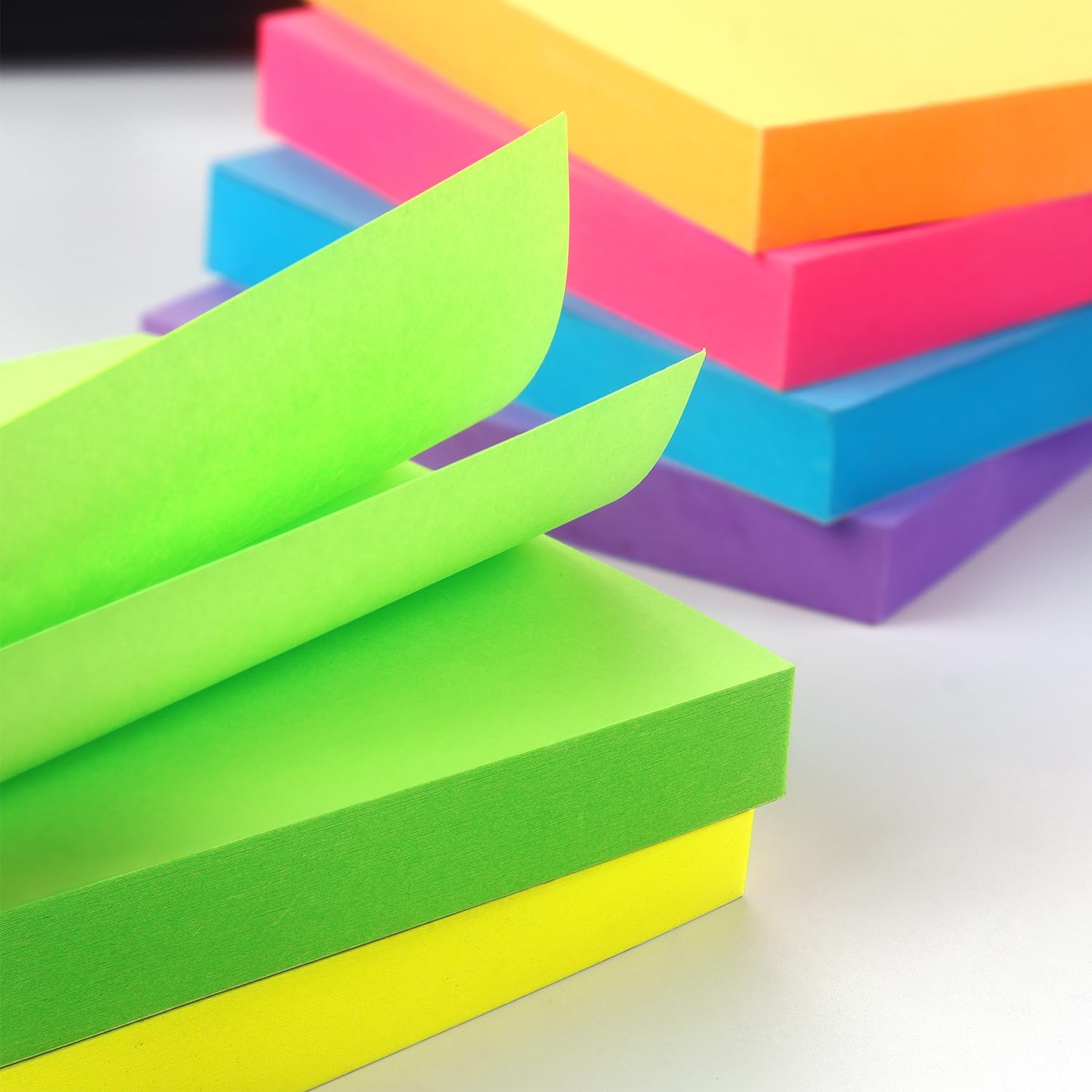 Winner Aura 3x3 Inch Bright Colors Self-Stick Sticky Notes, 6 Pack, 100 Sheets per Pad, Total 600 Sheets - Image 4