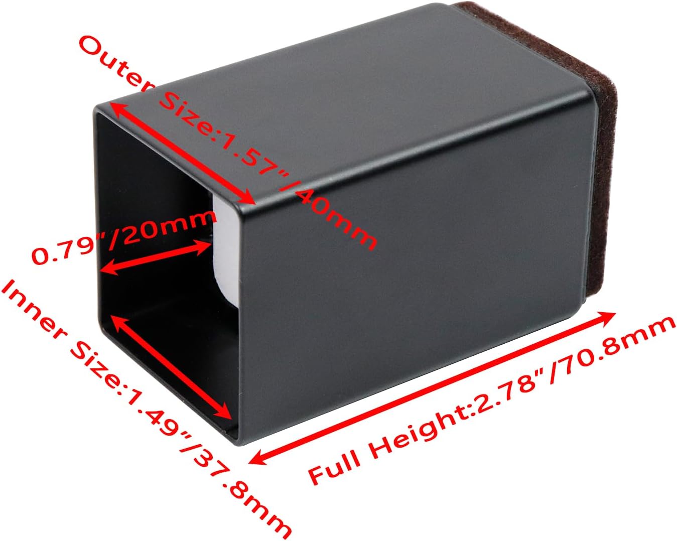 1 1/2-inch Black Bed Risers Carbon Steel Bed Elevator Metal Sofa Risers Square Furniture Risers, Pack of 4 - Image 3