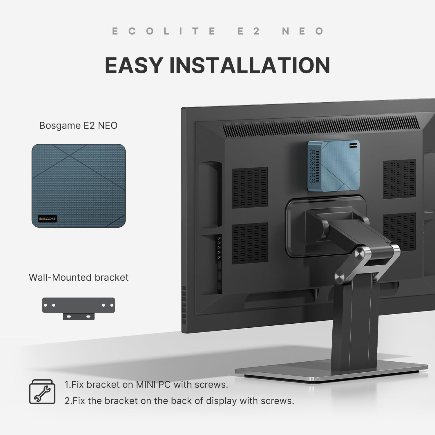 BOSGAME E2 Mini PC, AMD Ryzen 5 3500U (up to 3.7GHz), 16GB DDR4 RAM 512GB NVMe SSD, Desktop Computer 4K Triple Display via Dual HDMI & USB-C, WiFi 5, BT 5.0, Small Form Factor Business Office PC - Image 9