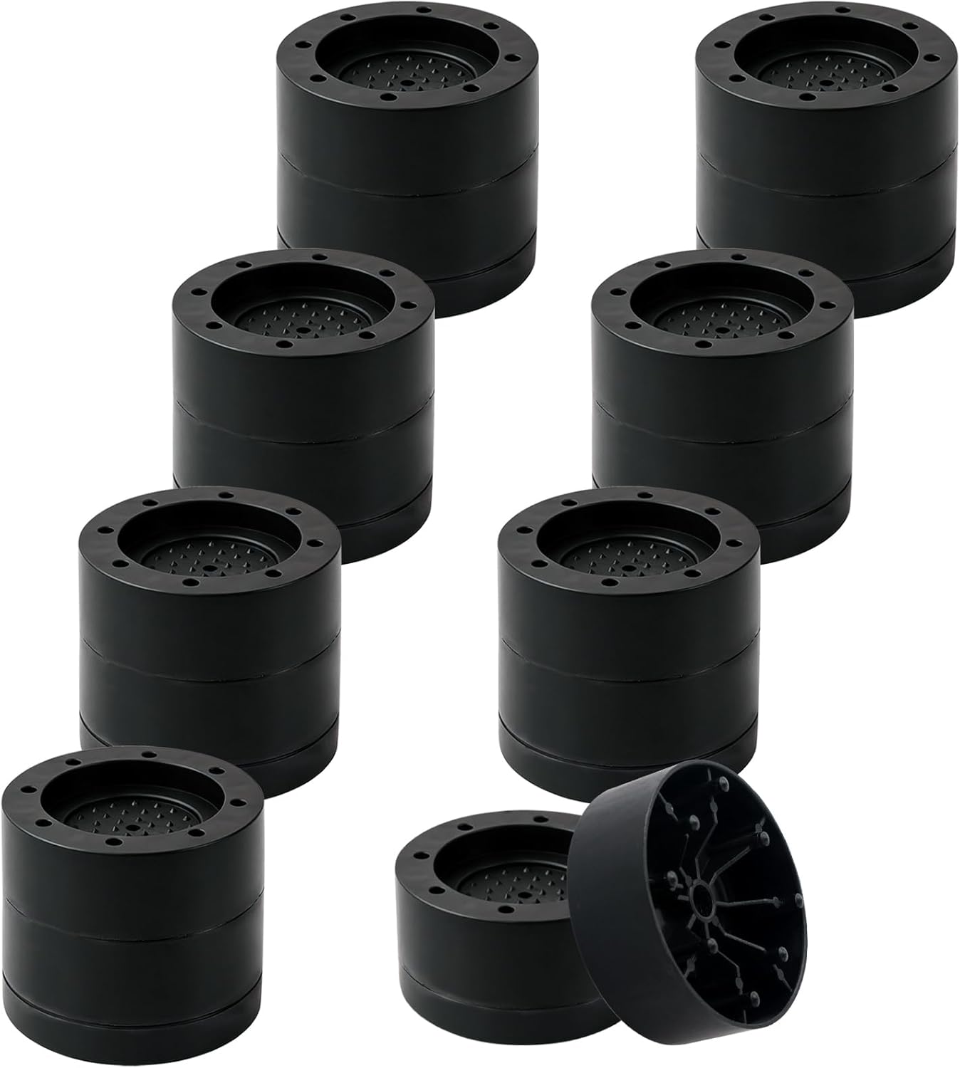 Bed Risers Adjustable Furniture Risers Heavy Duty Lifts Height 2 Inch, Round Bed Lifts Risers for Desk Table Couch Chair Sofa (Set of 4) (Black,Set of 8) - Image 2