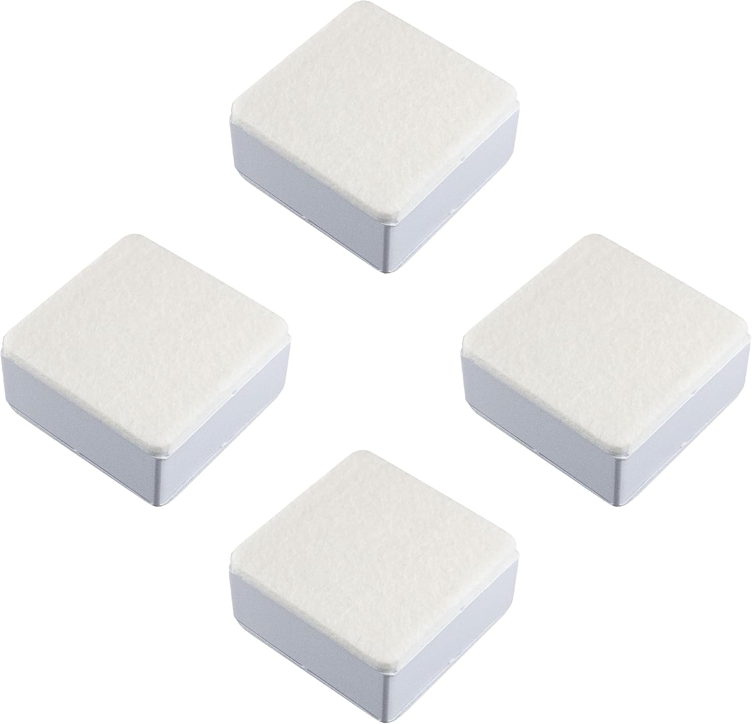 1.2 Inch Self-Adhesive Furniture Riser, Square Carbon Steel Bed Table Sofa Lift Heavy Duty Bed Riser, Adds 1.2 Inch Height with Felt Pad (4Pcs/White) - Image 2
