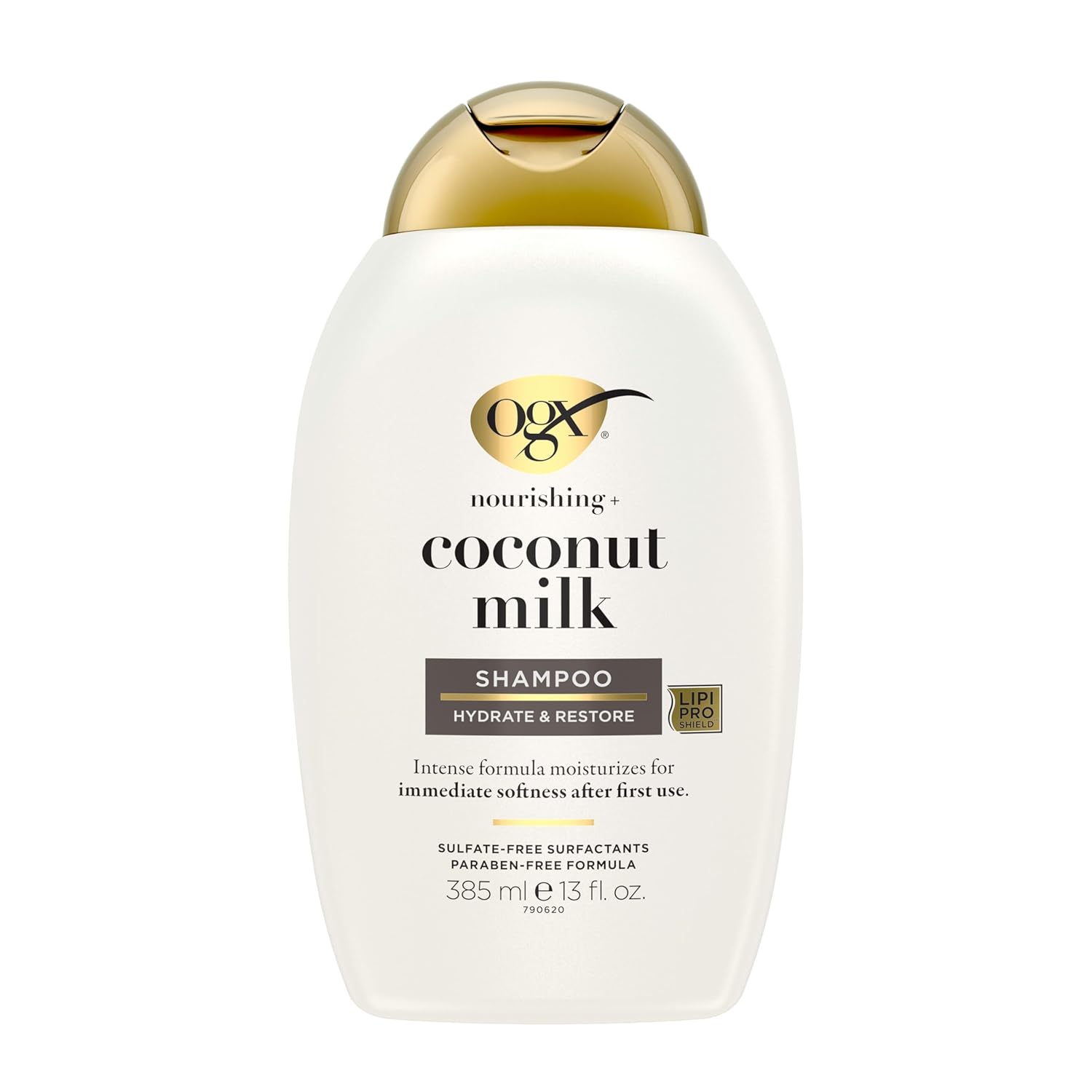 OGX Nourishing + Coconut Milk Moisturizing Shampoo, Hydrating & Restoring Shampoo Moisturizes for Soft Hair After the First Use, Paraben-Free, Sulfate-Free Surfactants, 13 fl. oz - Image 2