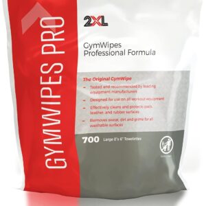 2XL GymWipes Professional Towelettes Bucket Refill – Plant-Based Compostable Fabric – Large Low-Residue Wipes for Multi-Surface Use