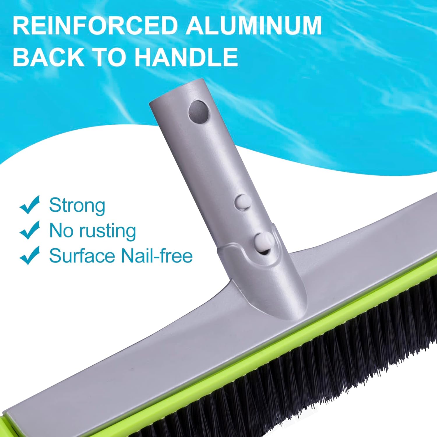 Sepetrel Pool Brush Head for Cleaning Walls,Heavy Duty Inground/Above Ground Swimming Pool Round Scrub Brushes with Premium Strong Bristle & Reinforced Aluminium Back - Image 4