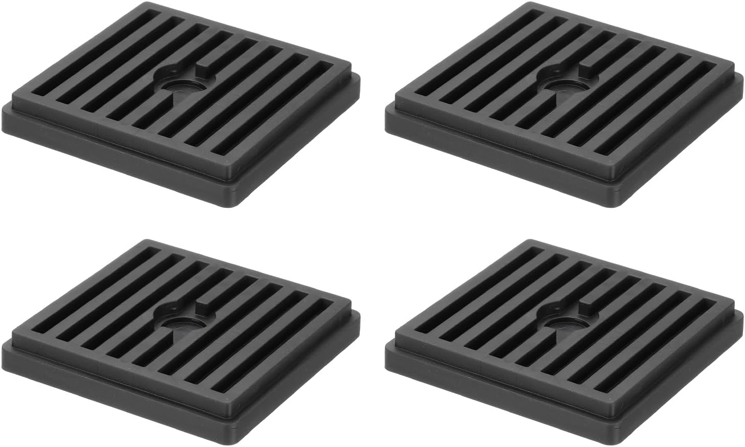 uxcell 4Pcs Bed Risers, Square Heavy Duty Stackable Lift Block to 0.5 Inch Plastic Furniture Risers for Desk, Chair, Table, Sofa Legs, Washing Machine, Refrigerator, Black - Image 2