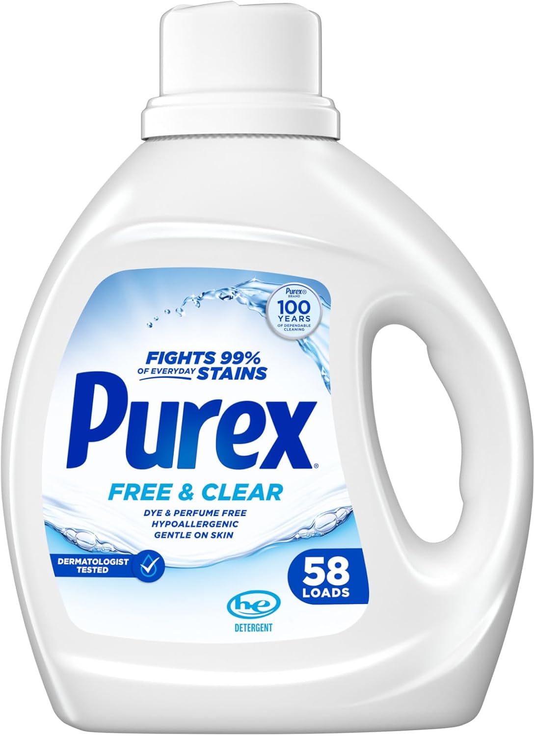 Purex Liquid Laundry Detergent, Free & Clear, 66 Fluid Ounces, 57 Loads - Image 2