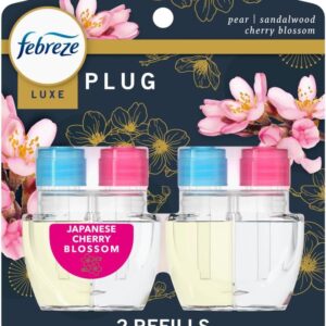 Febreze Plug In Air Freshener, Odor-Fighting Scented Oil Refill, Japanese Cherry Blossom, 2 Refill