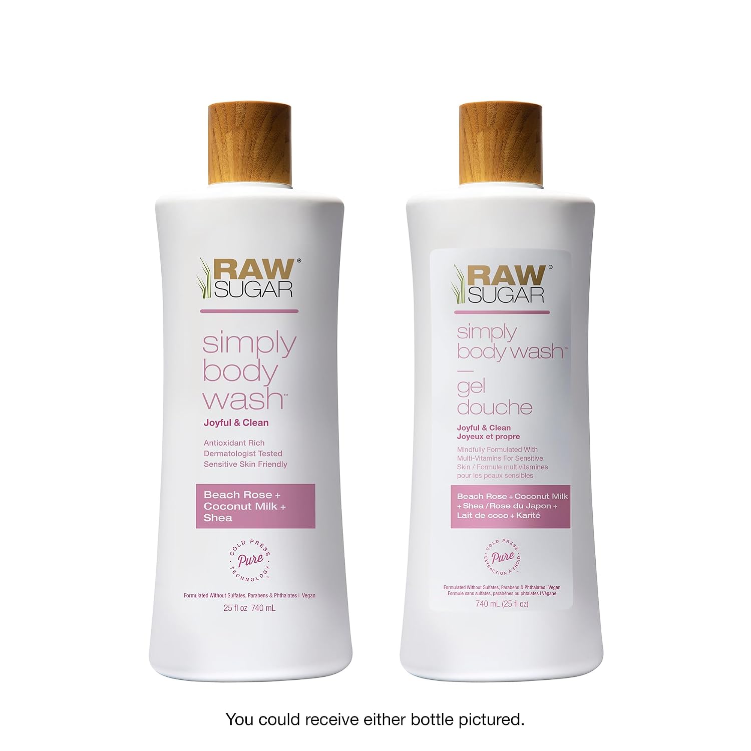 RAW SUGAR Simply Body Wash, Beach Rose + Coconut Milk + Shea (25 Fl Oz, Pack of 3) Sensitive Skin Bath Soap, Formulated without Sulfates & Parabens… - Image 3