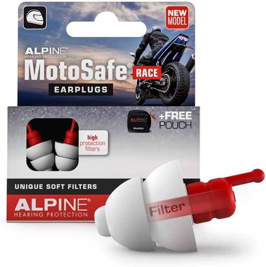 Alpine MotoSafe Race - Motorcycle Ear Plugs for Wind Noise Reduction - 20dB - Motorcycle Hearing Protection - Ultra Soft Comfortable Motorcycle Hearing Protection - 1 Pair - Image 2