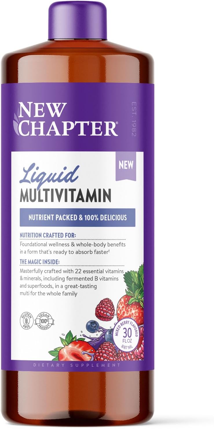 New Chapter Liquid Multivitamin + Mineral Supplement for Whole-Body Benefits, 100% Delicious Multivitamin for Adults, Teens & Kids 2+, Ready to Absorb Faster, Mixed Berry Flavored, 30 oz - Image 2
