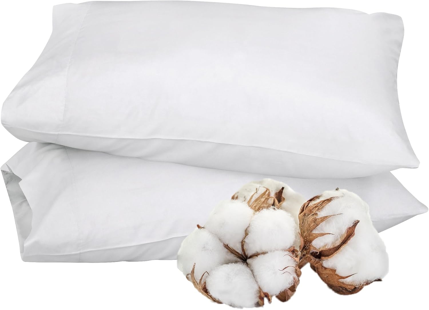 Royale Linens White Cotton Pillow Cases King Size Set of 12 - Bed Pillow Covers - 100% Cotton Pillowcases - Soft & Cooling - Envelope Closure - Hotel Quality Bulk Pillowcases 20" x 40" - Image 9