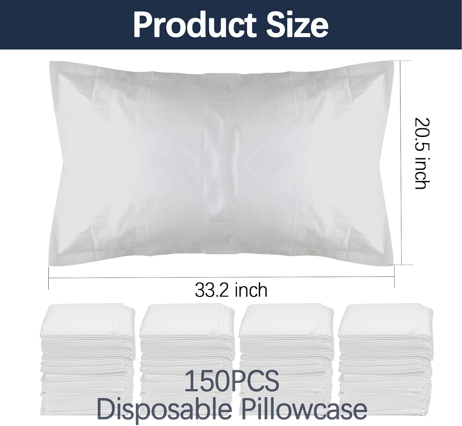 150 Pack Disposable Pillow Cases Covers White Disposable Pillow case Pillowcases Bulk 33.2 x 20.5 Inch for Travel, Medical Hospital, Hotel, Home - Image 3