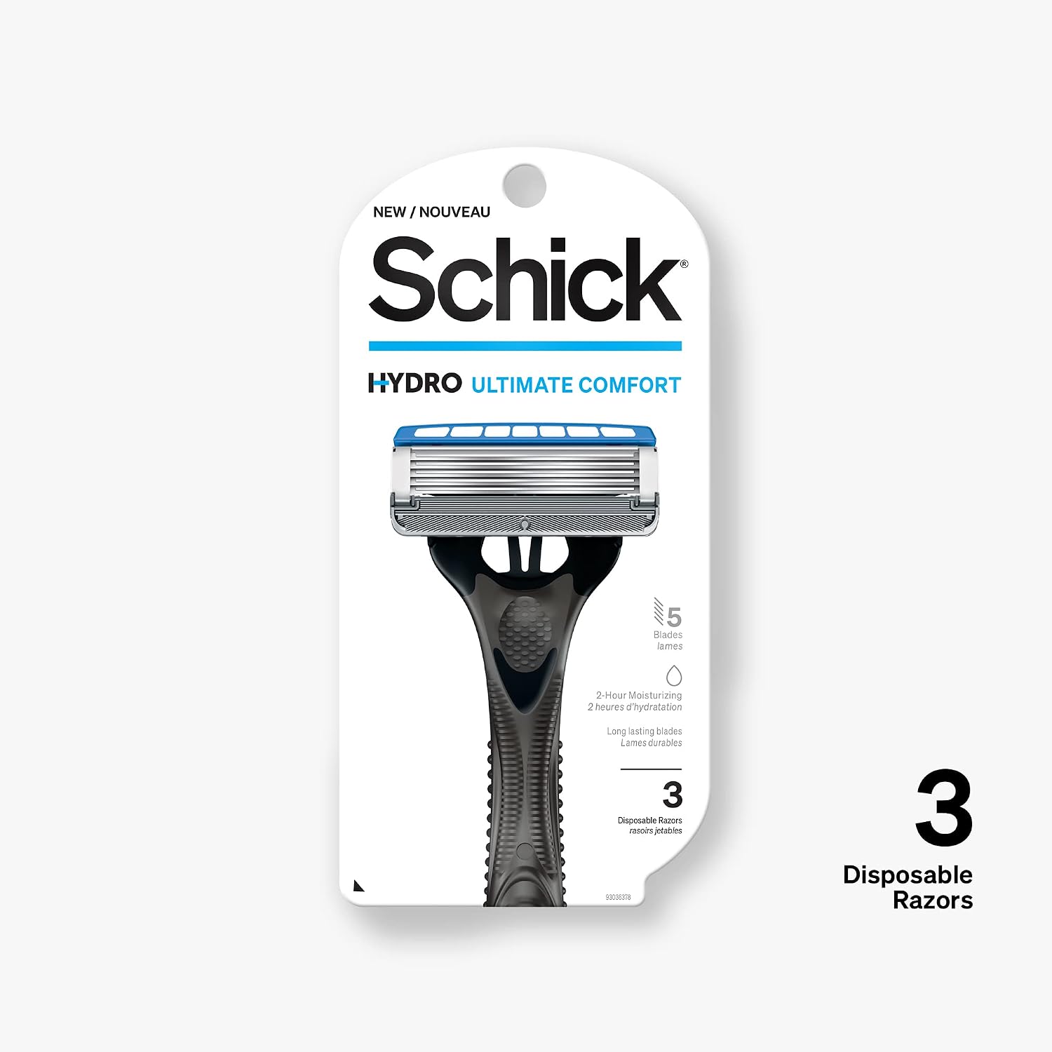 Schick Hydro 5 Disposable Razor for Men with Hydrating Gel Reservoir, 3 Count (Pack of 1) - Image 3
