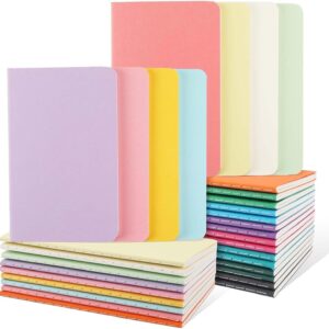 Oucaru 32PCS Mini Notebooks Bulk, 3.5″ x 5.5″, 16 Color, 60 Pages Blank Paper Small Pocket Notebook Set, Mini Journal Memo Notepads for Students, Traveler, School Office Supplies