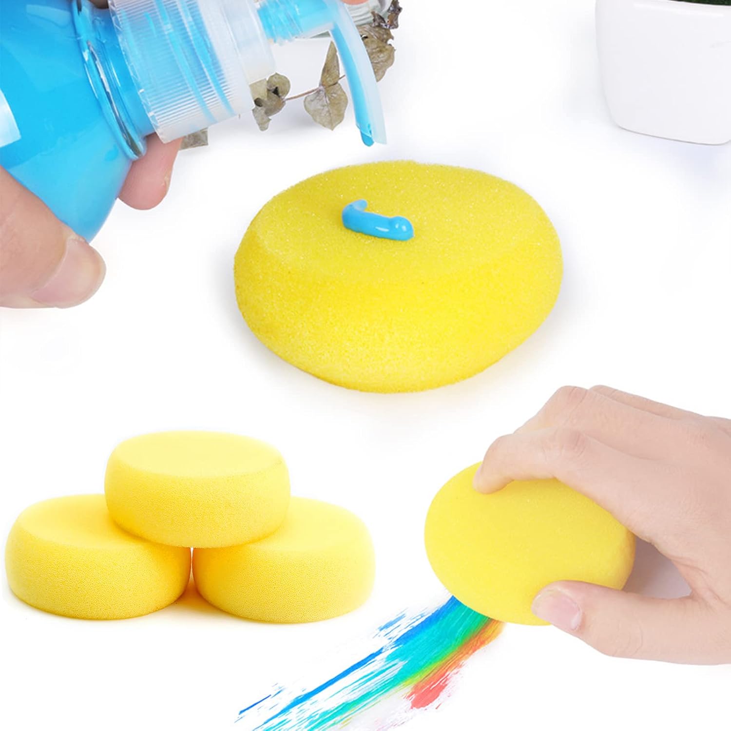 12 Pcs Round Painting Sponge WAFJAMF 2.96inch Yellow Craft Sponges Clay Sponge for Face Painting Art Crafts - Image 8