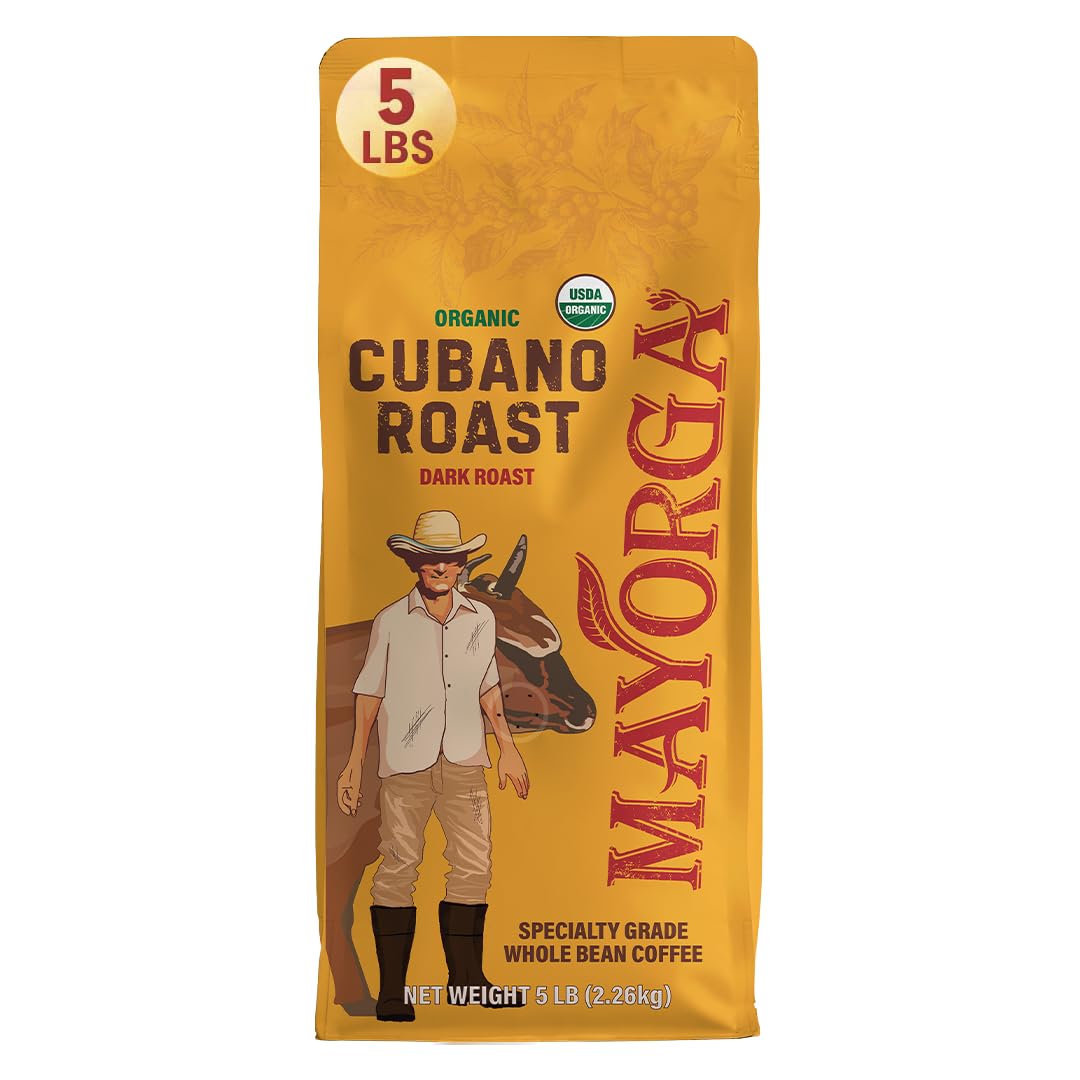 Mayorga Dark Roast Coffee 5lb bag Cubano Roast 100% Arabica Café Whole Coffee Beans - Smoothest Organic Coffee - Specialty Grade, Non-GMO, Direct Trade - Image 2