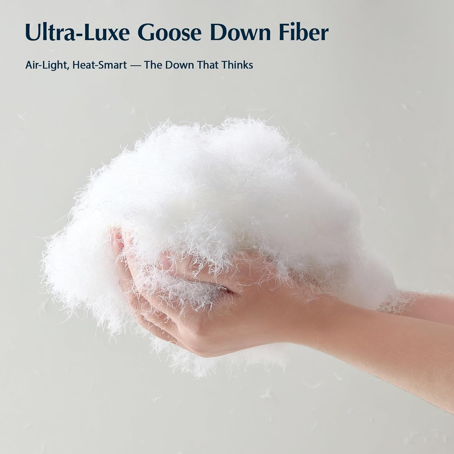 Pacific Coast Goose Feather Down Fiber Comforters King Size, Extra Fluffy White Duvet Insert, Ultra-Soft, Breathable, All Season Hotel Luxury Bedding Comforters, 8 Corner & Center Loops (106"x90") - Image 3