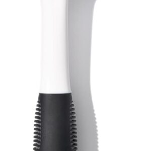 OXO Good Grips Dish Brush, Nylon Bristles with Built-in Scraper, Safe for Non-Stick Cookware, Non-Slip Handle, Dishwasher Safe