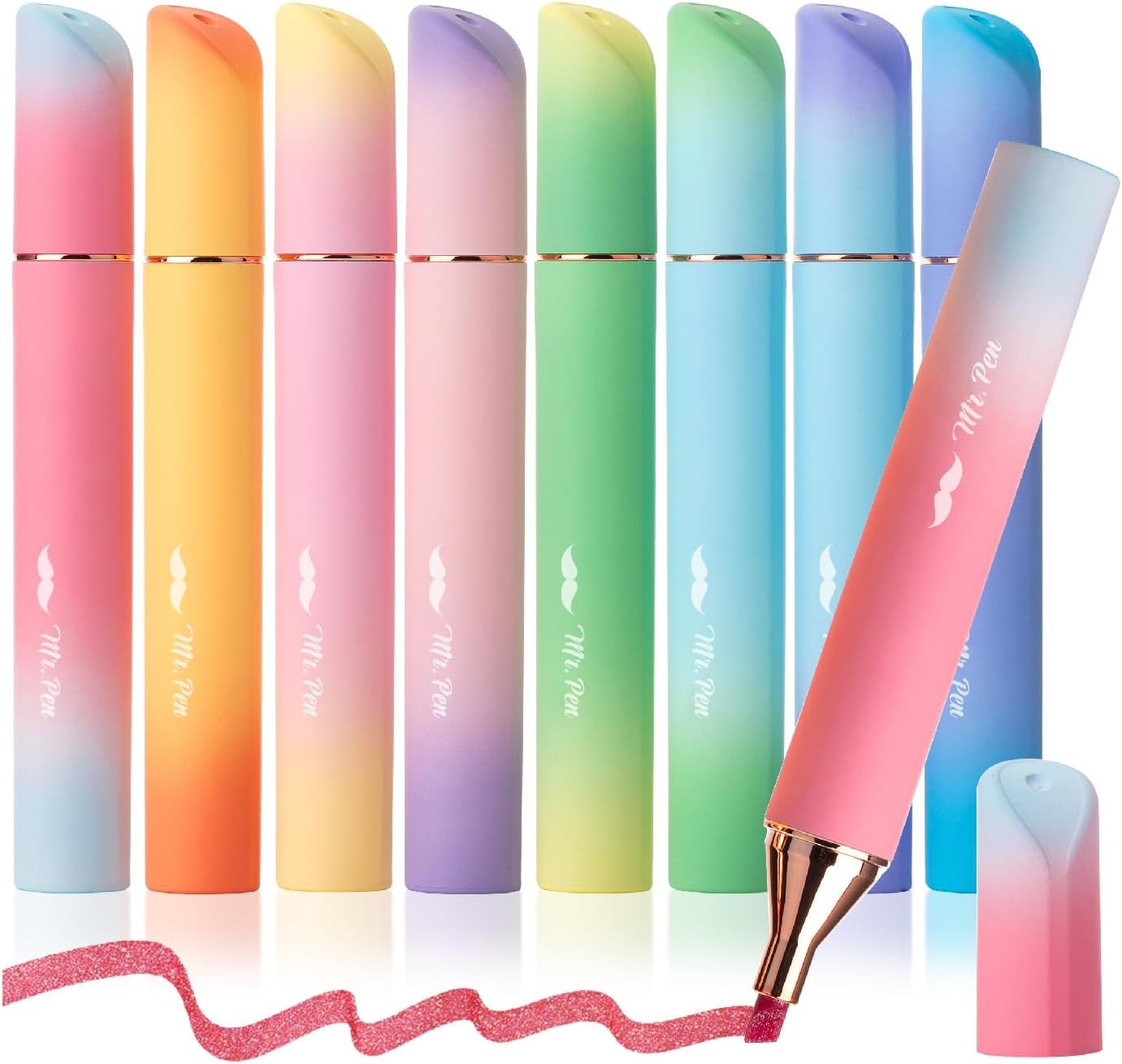 Mr. Pen- Glitter Highlighters, 8 Pack, Sunshine Colors - Image 2