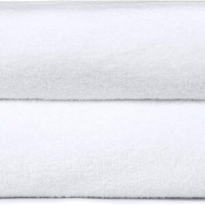 Amazon Basics 2-Piece Quick-Dry Oversize Bath Towel, 100% Cotton, 54″ x 30″, White