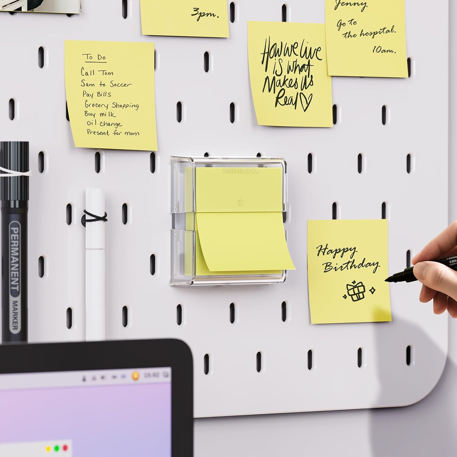 SMART&COOL Magnetic Pop-Up Note Dispenser for 3 x 3 in Accordion-Style Sticky Notes, Sticky Note Holder for Fridge, File Cabnets or Office Supplies, 1Pack, Clear (Notes Not Included) - Image 7