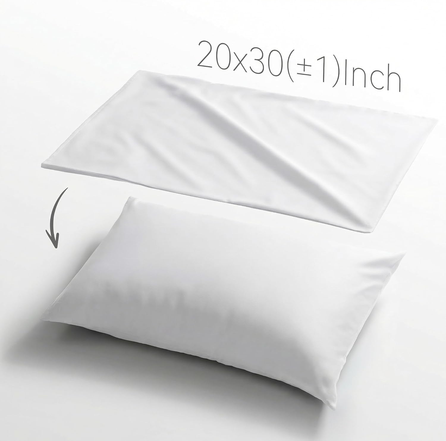Queen Size Pillowcase Set of 1 for Better Sleep & Hair Care - 100% Cotton 500 Thread Count Silky Smooth, Envelope Closure, Wrinkle Resistant, 20"x30" (White) - Image 5
