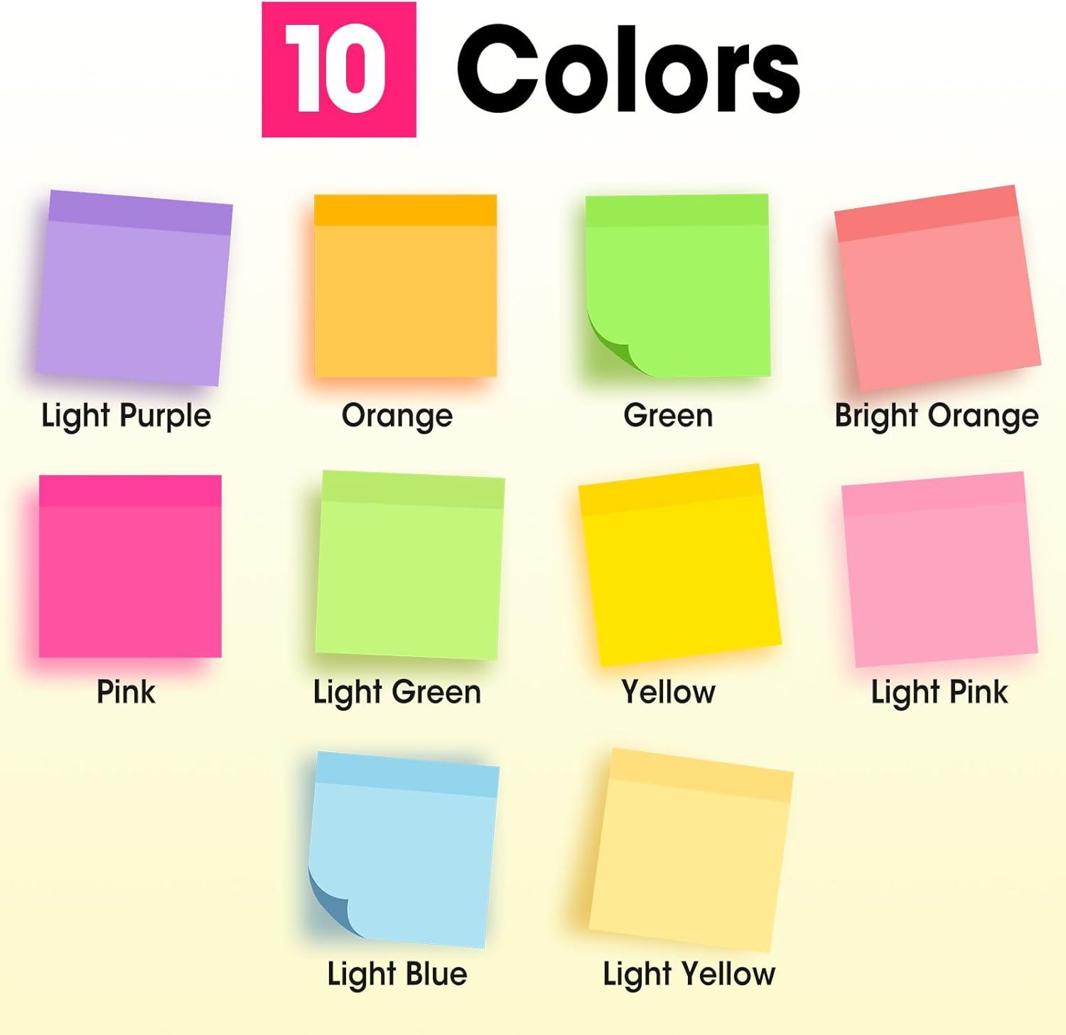 120 Pads Sticky Notes 3x3, Self-Stick Pads Bulk Bright Colors, School Supplies, Office Products, 50 Sheet/Pad - Image 2