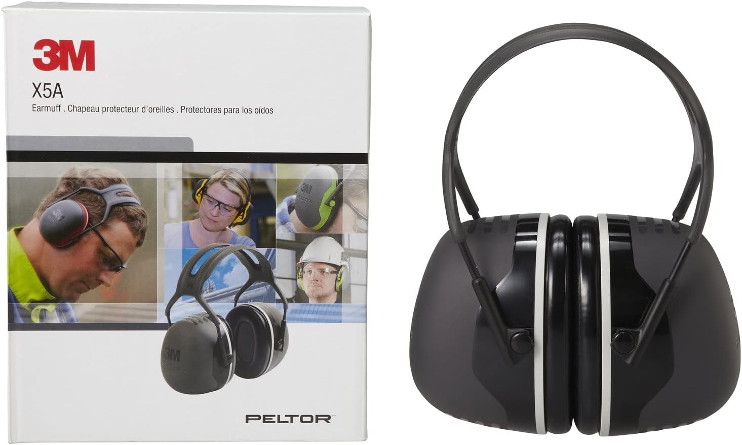 3M PELTOR Ear Muff Hearing Protection, X5 Series, Noise Protection NRR 21 dB, Construction, Manufacturing, Automotive - Image 4