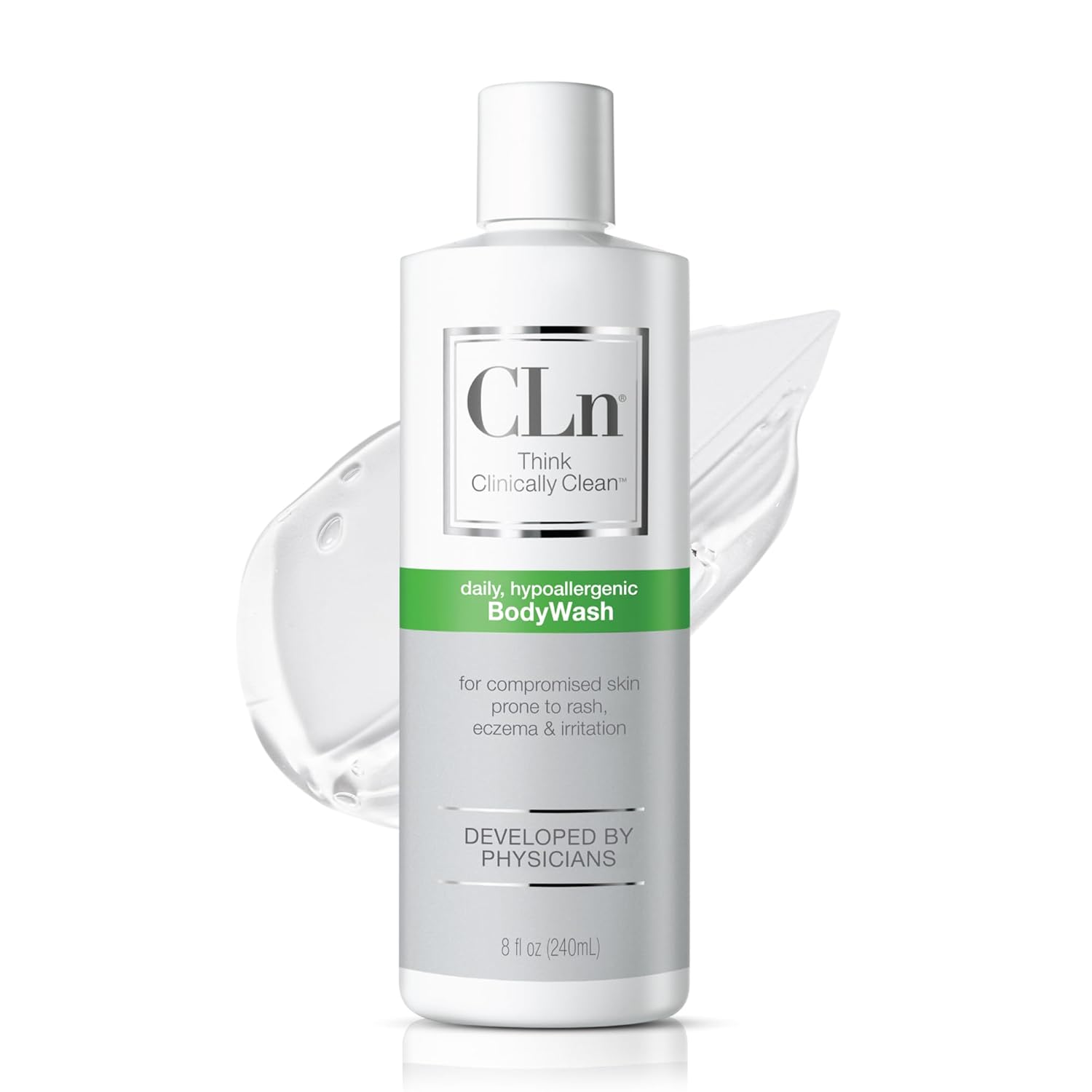 CLn® BodyWash – Non-Drying Body Wash Preserved with Sodium Hypochlorite, For Compromised Skin Prone to Eczema, Dermatitis, Rash & Hidradenitis Suppurativa, Fragrance-Free & Paraben-Free, 8 fl oz - Image 2