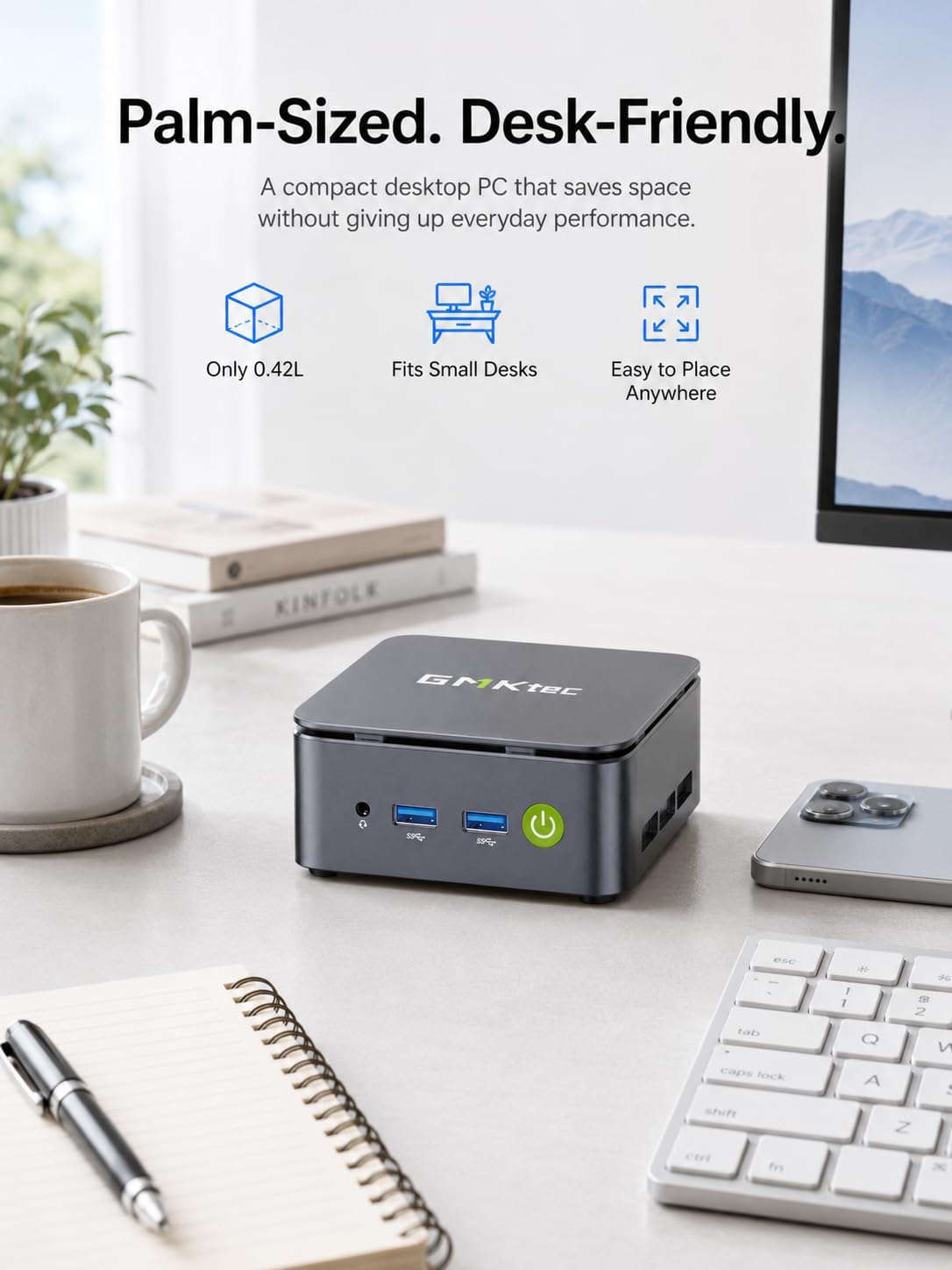 GMKtec Mini PC Computer, G10 Ryzen 5 3500U (Beats N150/4300U/3200U), 16GB RAM 256GB SSD 2.5GbE NIC LAN Desktop Office Home Business HTPC, Triple 4K Display, WiFi, BT, USB-C, DP, Type-C PD, HDMI 2.1 - Image 7