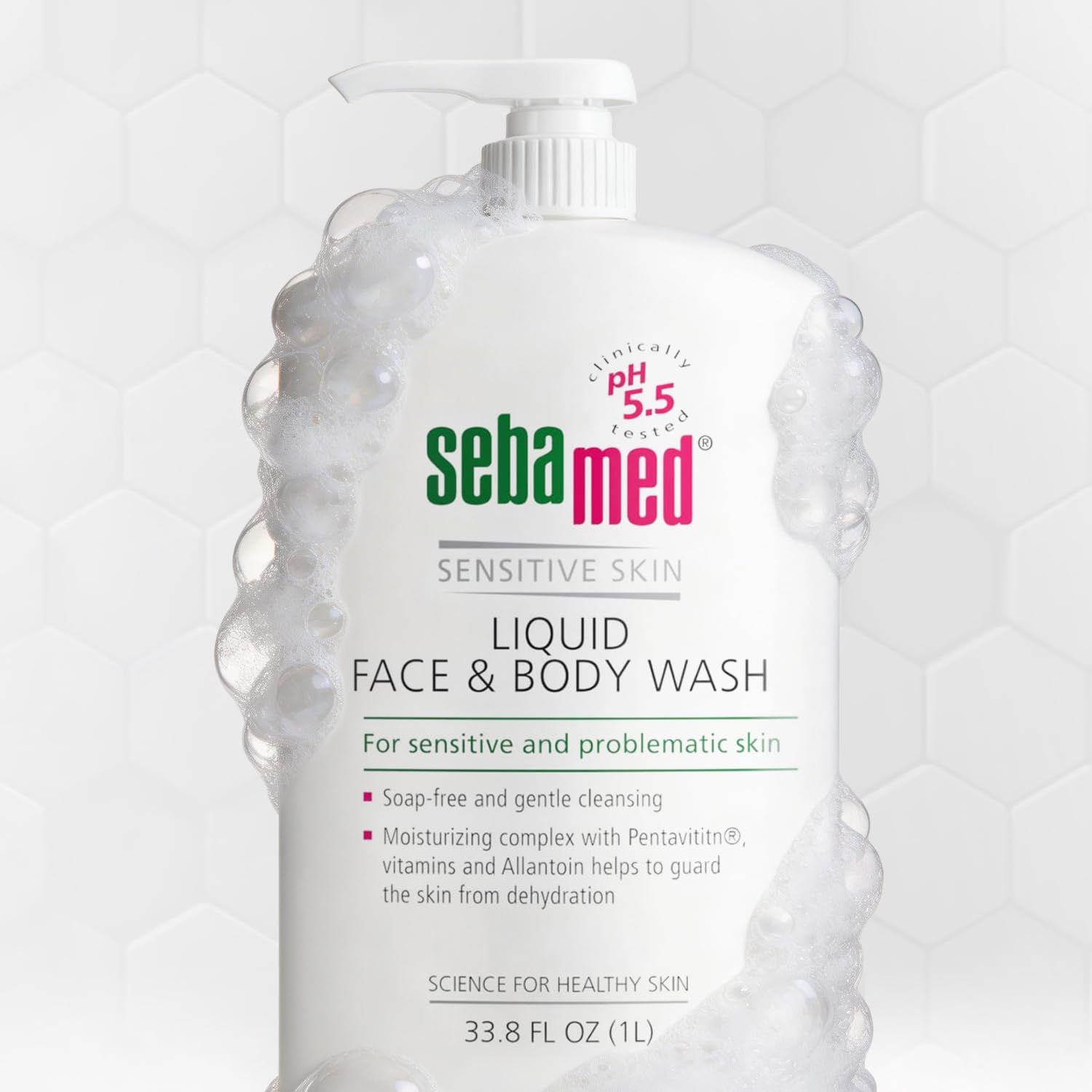 SEBAMED Sensitive Skin Face and Body Wash for Women and Men, pH 5.5, Mild Gentle Hydrating Cleanser, Hypoallergenic Body Wash, Dermatologist Recommended, 33.8 Fluid Ounces (1 Liter) - Image 8