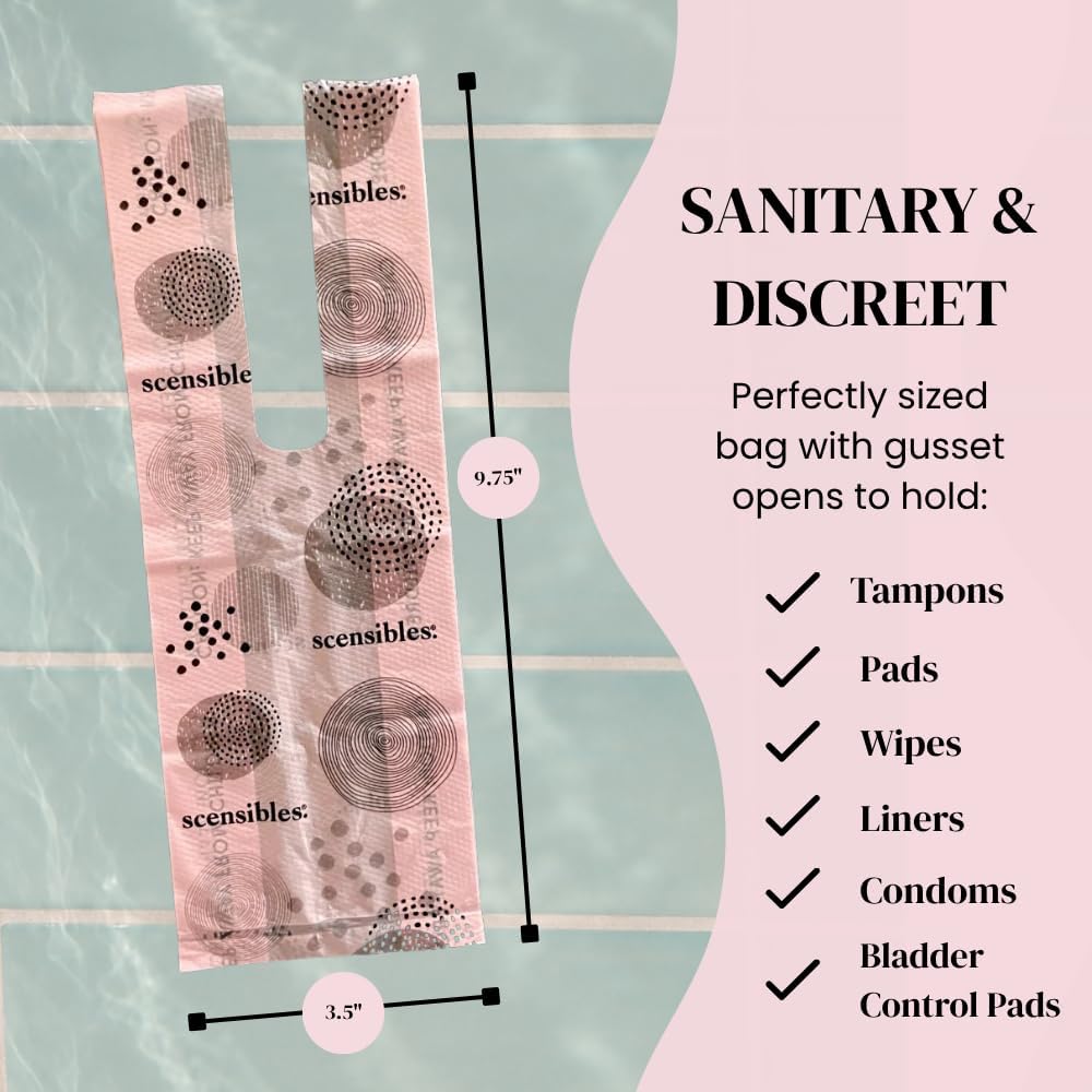 Scensibles Personal Care Disposal Bags (50 Count) - For Tampons, Pads, Liners, Condoms & More - Discreet, Hygienic & Odor-Reducing Disposal Solution - Image 4
