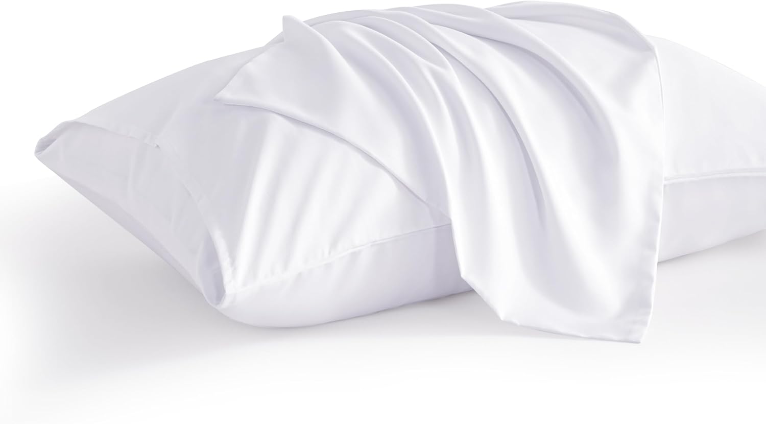 BEDSUM Microfiber Standard Pillowcases Set of 2, Soft Wrinkle Resistant and Easy Care Pillow Cases (No Pillows) with Envelope Closure for Kids, 20x26 inches, White - Image 10