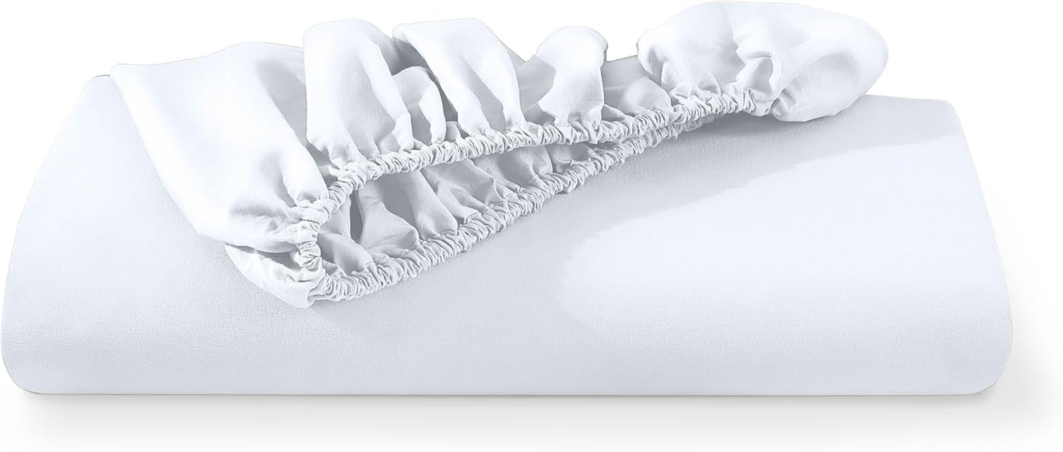 Bare Home Fitted Bottom Sheet King Size - Premium 1800 Microfiber - Ultra-Soft Hotel Luxury - Deep Pocket - Durable and Long Lasting (King, White) - Image 8