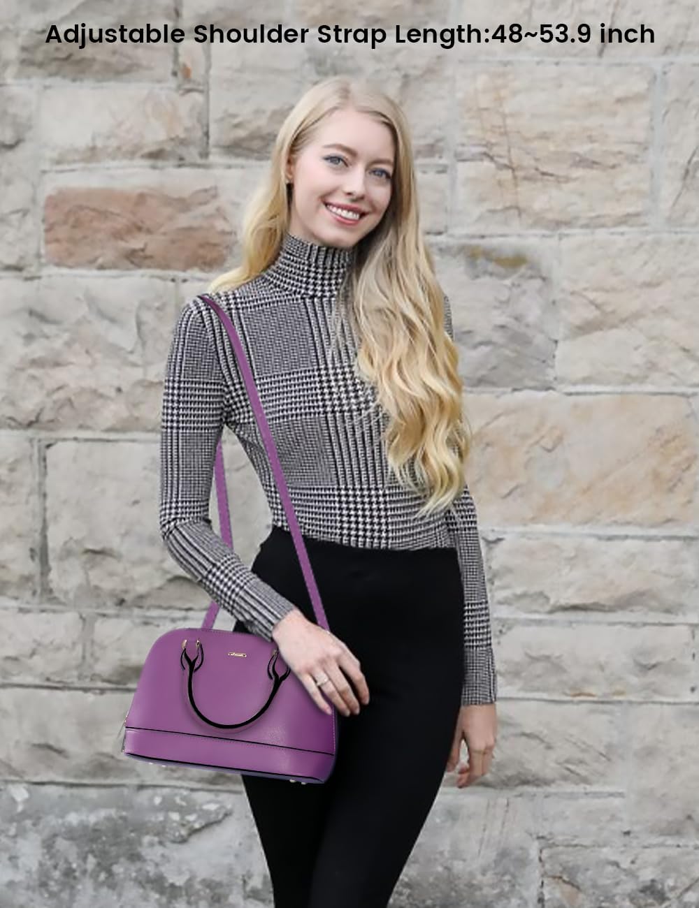 LOVEVOOK Purse for Women Crossbody Bags Classic Double Zip Top Handle Dome Satchel Bag - Image 3