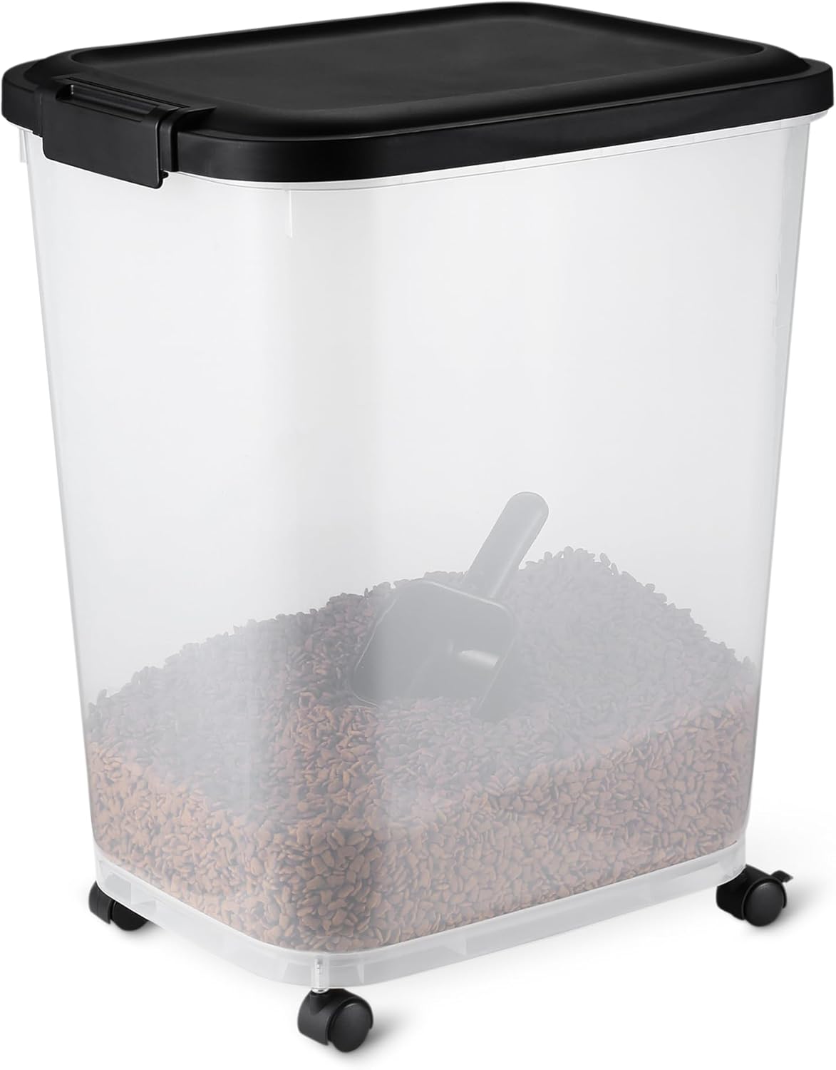 Amazon Basics Pet Food Storage Container with Wheels, BPA-Free, Detachable Scoop, 30lbs Capacity, Reliable Seal - Image 2