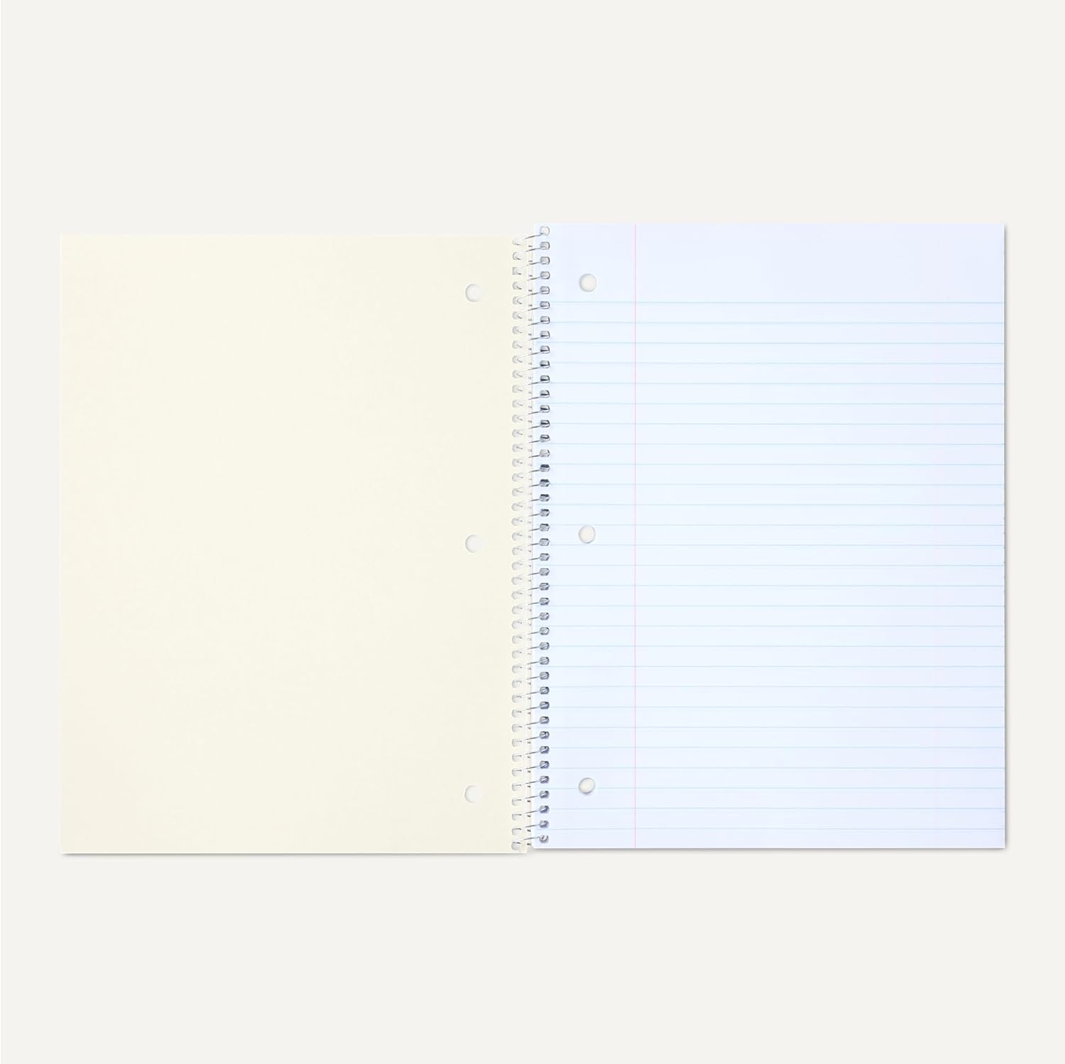 Amazon Basics Wide Ruled Spiral Notebook, For Work and School, 70 Sheets, 8" x 10.5", 3 pack, Assorted Pastel Solid Colors - Image 4