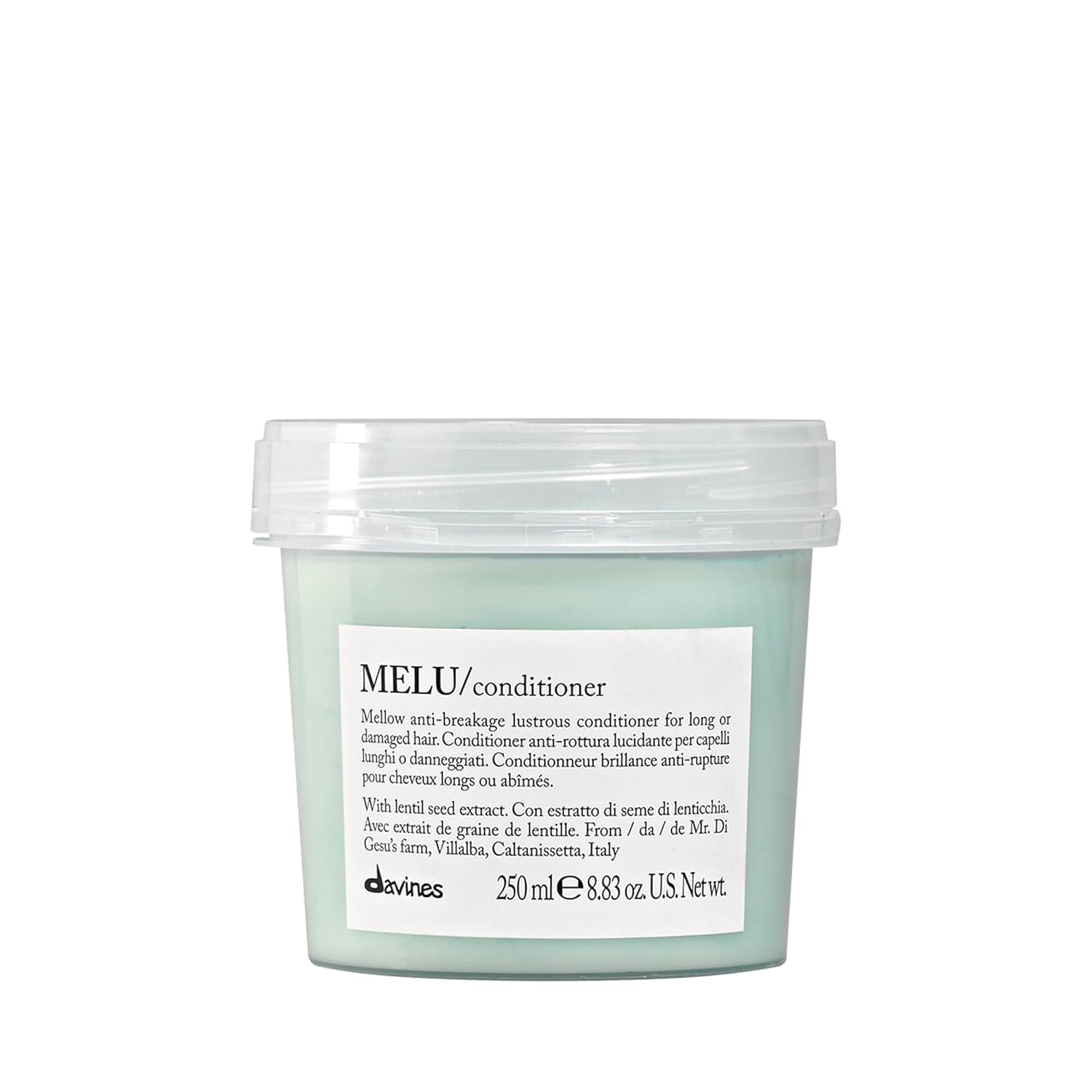 Davines MELU/Conditioner, Anti-Breakage & Fortifying Formula for Long or Damaged Hair - Smooths Split Ends with Black Chickpea - Lightweight Treatment Strengthens Strands - Image 2