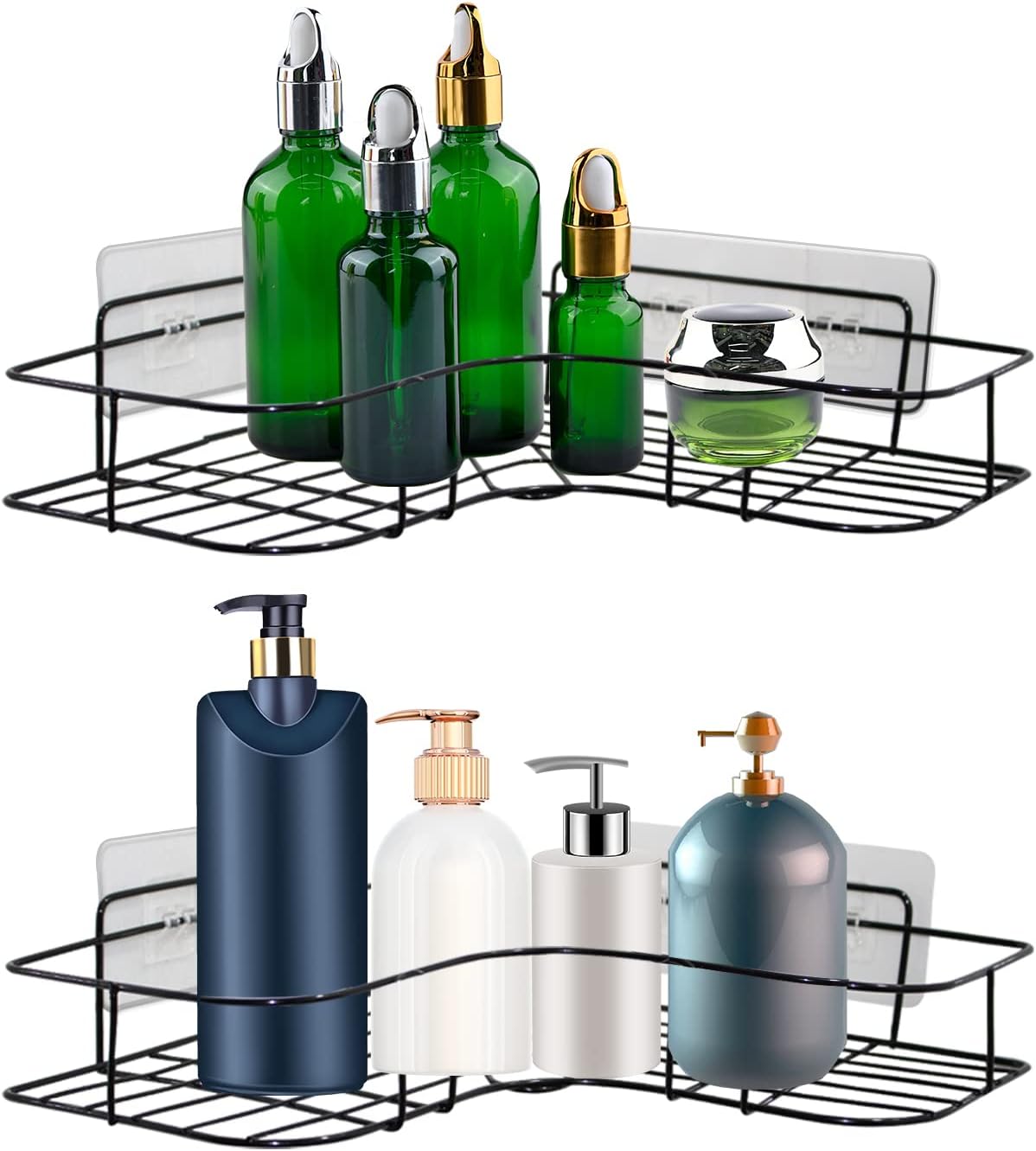 2 Pack Shower Caddy Adhesive for Replacement, Strong Transparent Adhesive for Shower Caddy Sticky Pads, No Drilling for Corner Shelf Basket, Bathroom Storage Shelves, Kitchen Racks and Soap Holder - Image 3