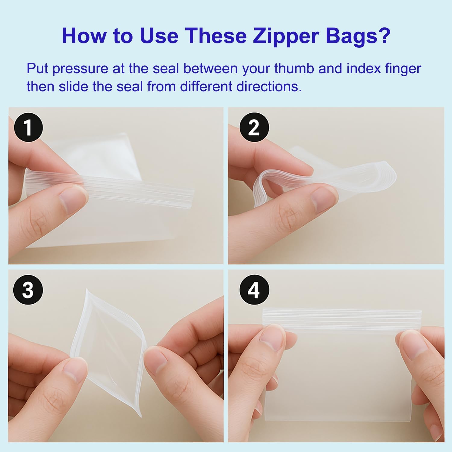 Clear Resealable Zip Bags 4"x6", 2 Mil LDPE, 500 Pack — Reclosable Poly Bags for Jewelry, Samples, Vitamins, Candy, Storage & Shipping (500pcs(4X6in)) - Image 5