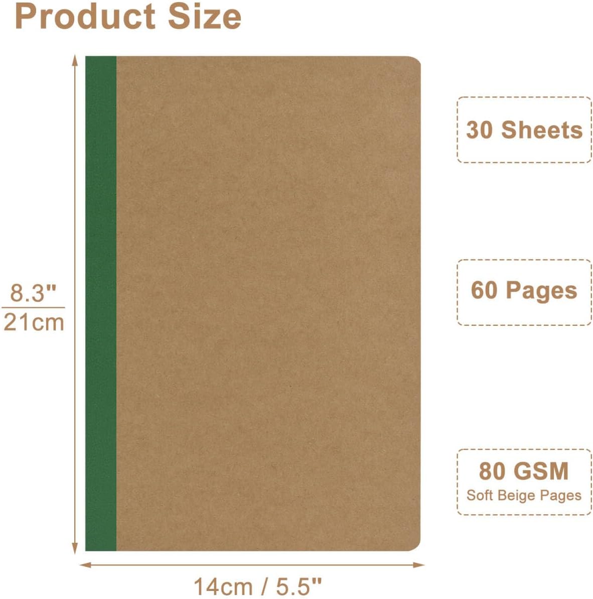 ZCZN 8 Pack Colorful Lined Notebooks Bulk, A5 Journals with 8 Colors, 60 Pages/30 Sheets, 8.3x5.5 Inch, College Ruled Paper, Travel Writing Journal Notebooks for Work,School(8 pack,8 colors-lined) - Image 3