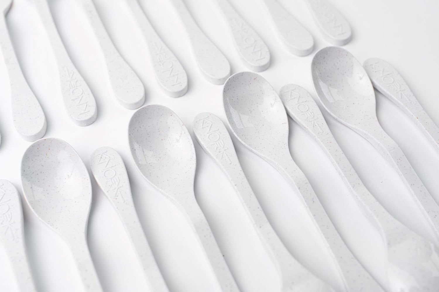 Knork Eco Plant Based 24 Pack Reusable Bamboo Flatware Set (White)… - Image 4