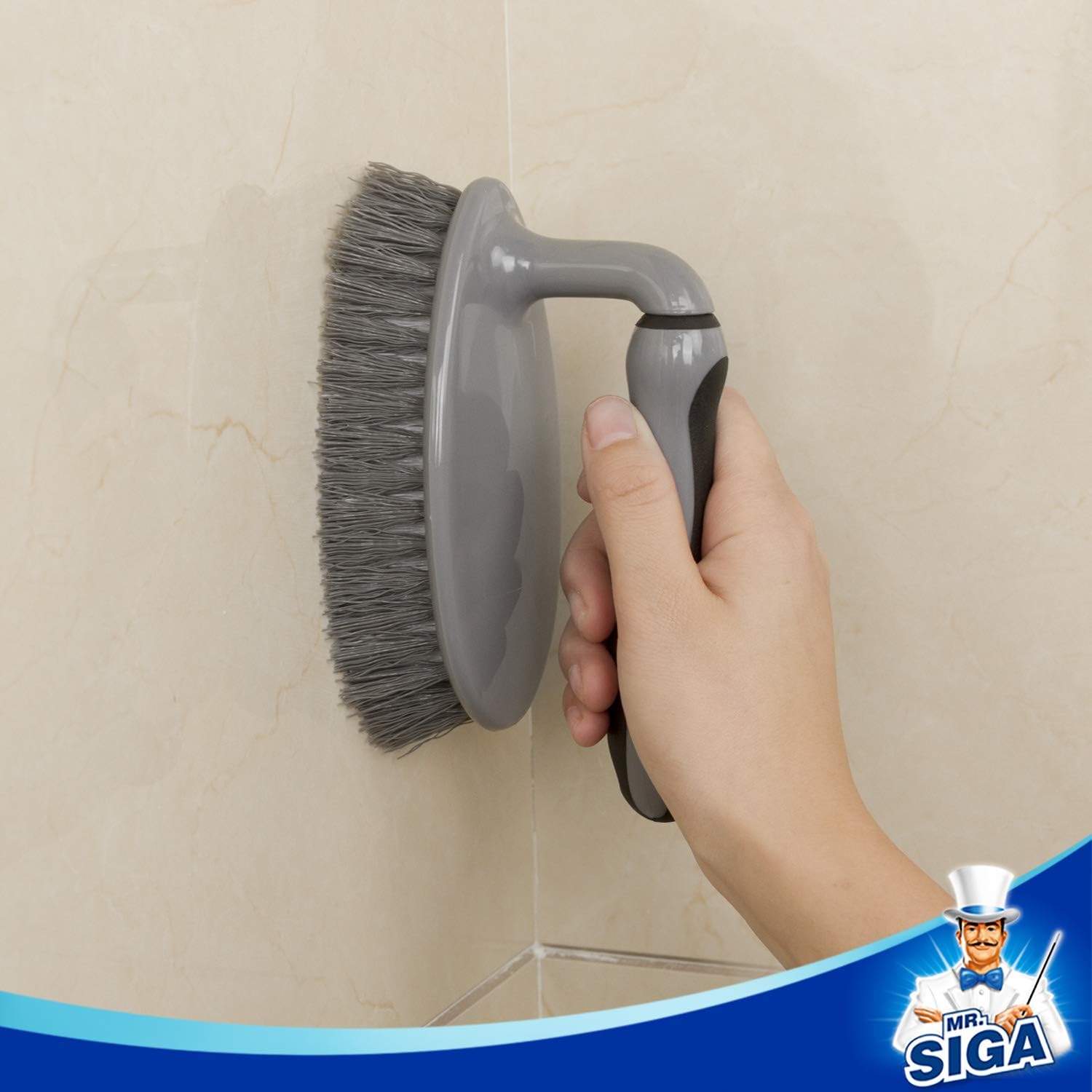 MR.SIGA Heavy Duty Scrub Brush with Comfortable Grip, Cleaning Brush for Bathroom, Shower, Sink, Floor, 2-Pack - Image 5