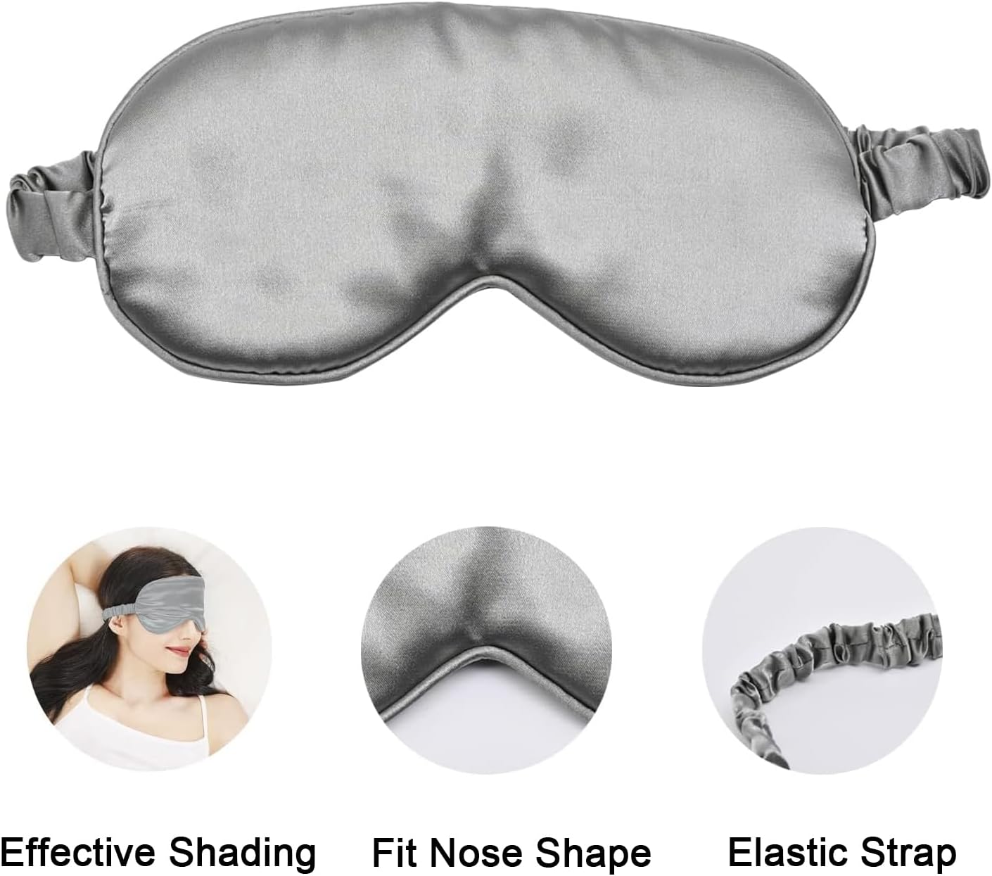 LERSVICVIL Sleep Mask 4 Pack Silk Eye Cover Soft Satin Blindfold Elastic Strap Night Eyeshade Travel Nap for Women Men - Image 5