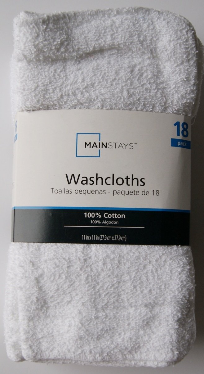 White Cotton Washcloth Pack - 18 Count - Image 2