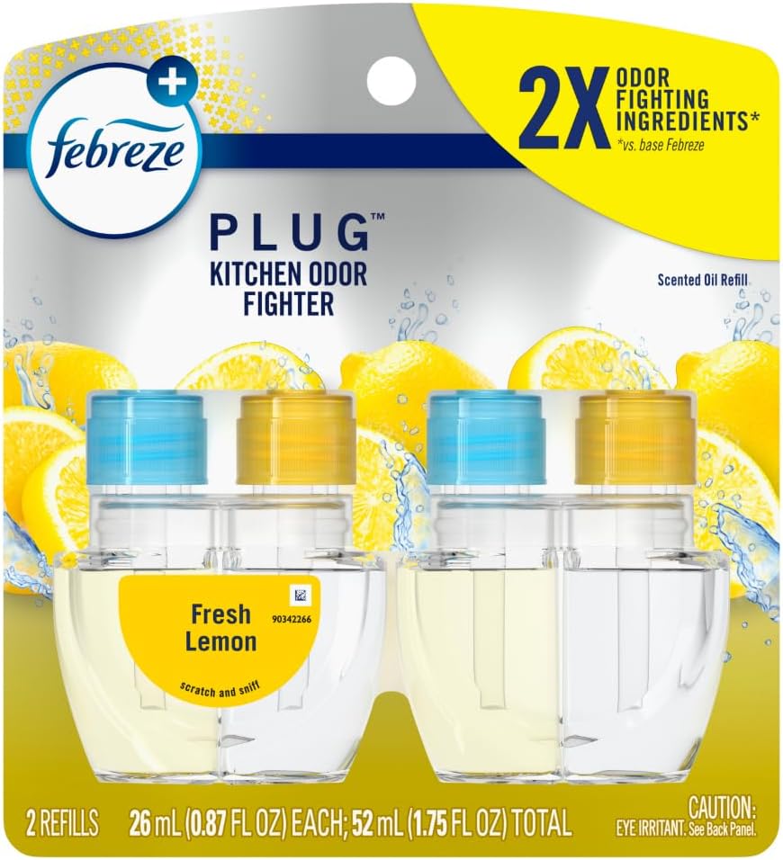 Febreze Plug In Air Freshener, Odor-Fighting Scented Oil Refill, Kitchen Odor Fighter, 2 Refills - Image 10