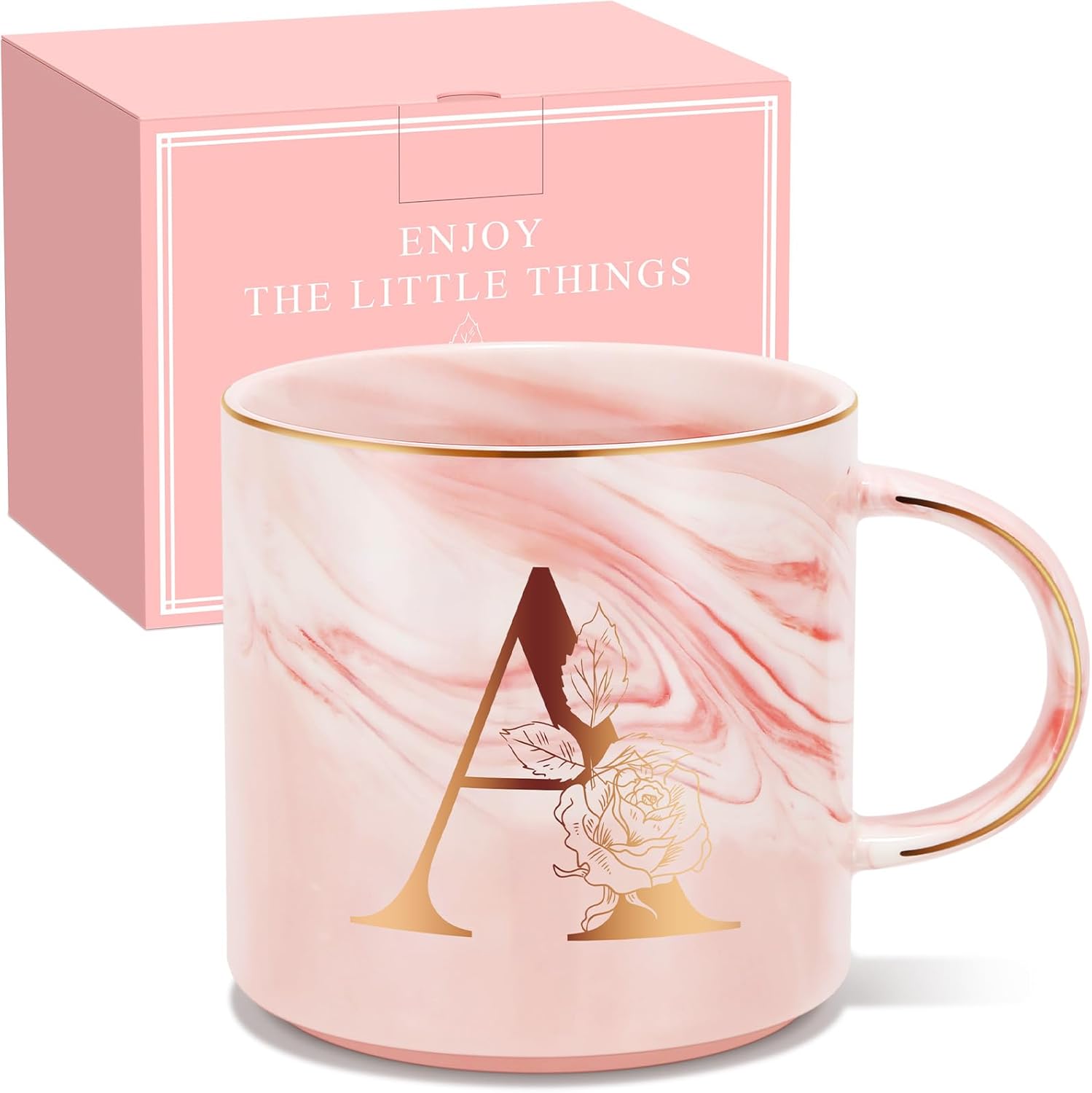 Uwingess Birthday Gifts for Women, Initial Mug with Gift Box, Personalized Monogram Letter Coffee Mug for Mom Friend Sister Teacher Coworker - Image 2