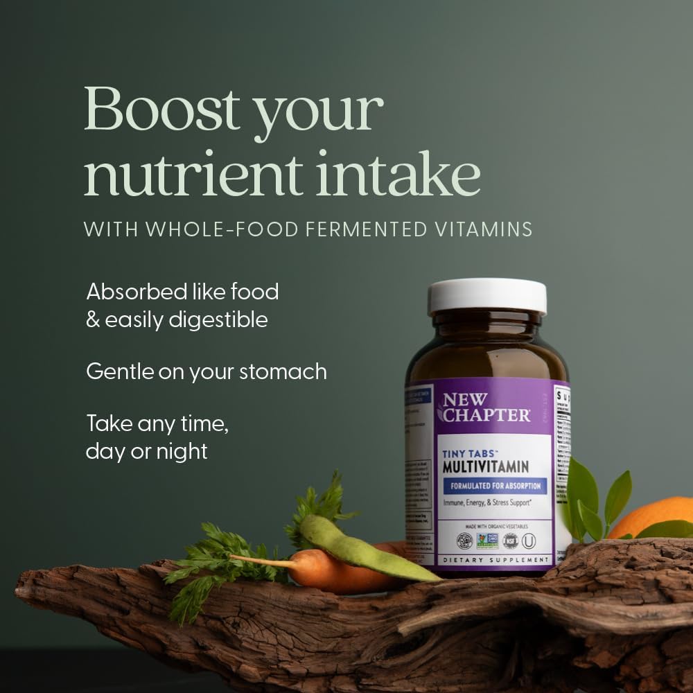 New Chapter Tiny Tabs Multivitamin with 20+ Nutrients for Immune, Cellular Energy & Stress Support, Including Vitamin D3 + B Vitamins, 192 Count - Image 5