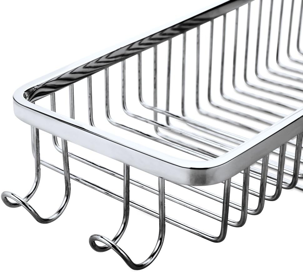 Wire Basket Wall Mount,Corner Shower Caddy 304 Stainless Steel,Bathroom Shower Organizer Soap Caddy,Polished Finish,Long Basket - Image 9